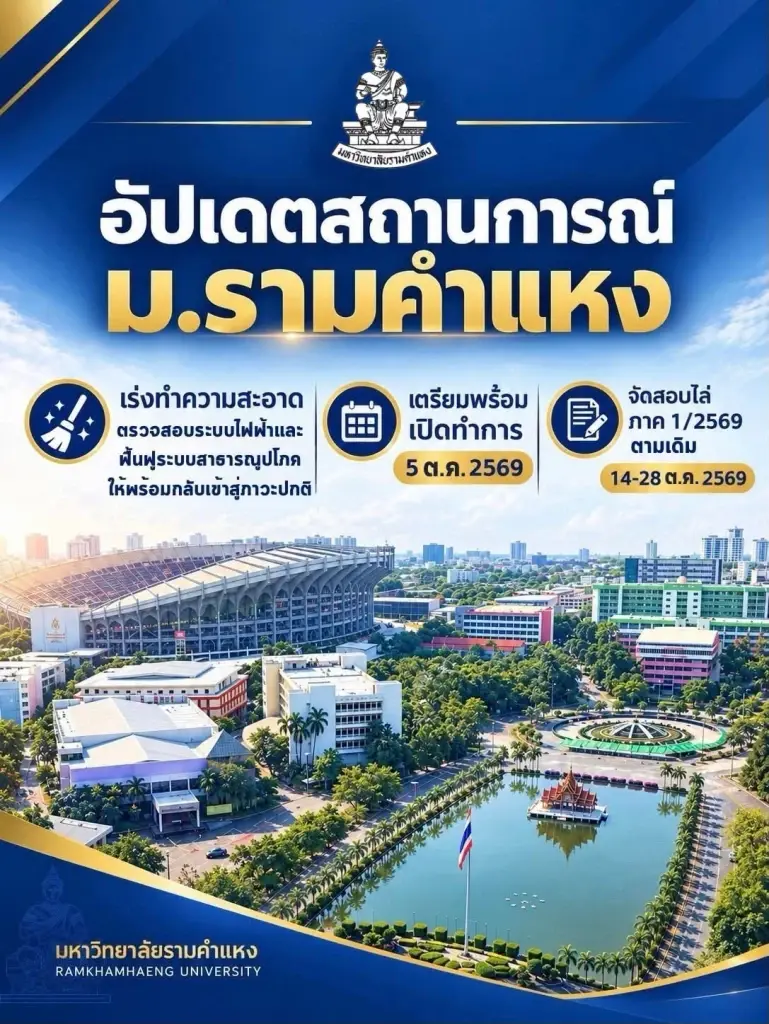 รามคำแหง เร่งฟื้นฟูหลังน้ำท่วมใหญ่ เสียหายกว่า 200 ล้าน หนักสุดในรอบ 4 ทศวรรษ