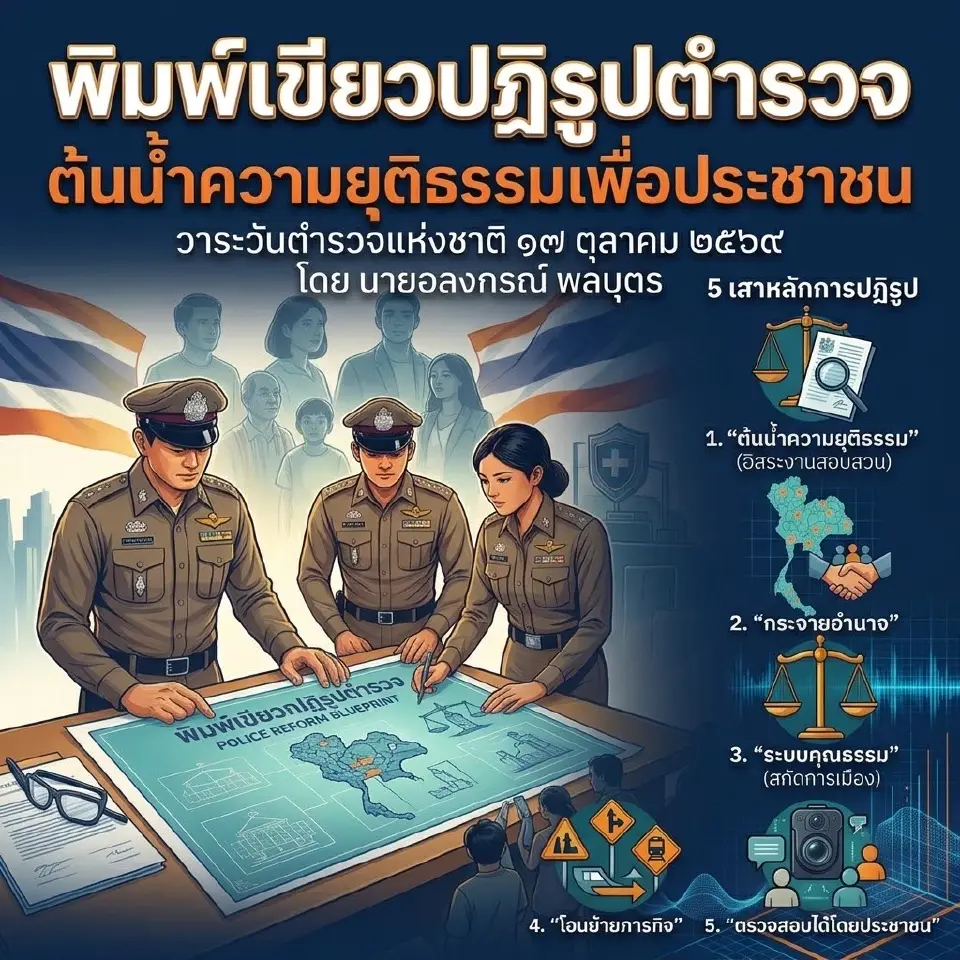 ‘อลงกรณ์’ ชูพิมพ์เขียวปฏิรูปตำรวจ สกัดตั๋วช้าง-ซื้อตำแหน่ง กู้ศรัทธาประชาชน
