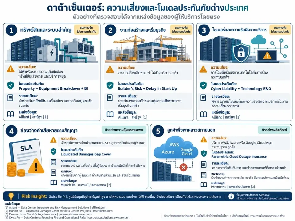 ภาพที่ 2  โมเดลประกันภัยต่างประเทศและแหล่งอ้างอิง