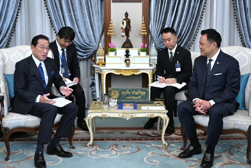 นายอนุทิน ชาญวีรกูล นายกรัฐมนตรีและรัฐมนตรีว่าการกระทรวงมหาดไทย ให้การต้อนรับและหารือกับนายคิชิดะ ฟูมิโอะ สมาชิกสภาผู้แทนราษฎร และอดีตนายกรัฐมนตรีญี่ปุ่น ในโอกาสเยือนประเทศไทย 