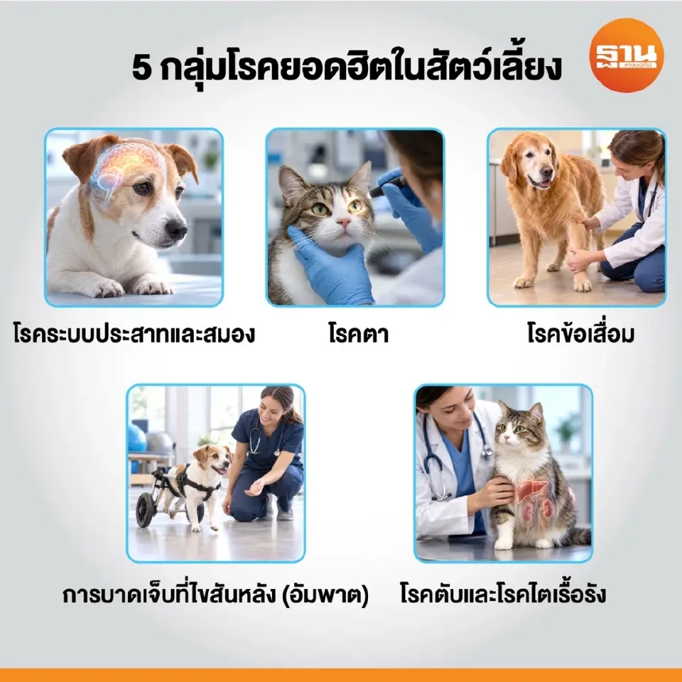 5 กลุ่มโรคจอดฮิตในสัตว์เลี้ยง