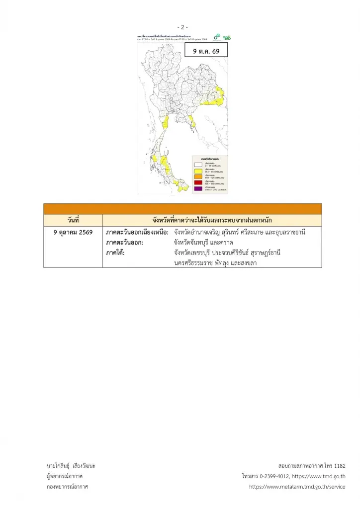 กรมอุตุฯเตือน 9-13 ต.ค.ไทยฝนตกหนักถึงหนักมาก กทม.รับมือฝนระลอกใหม่