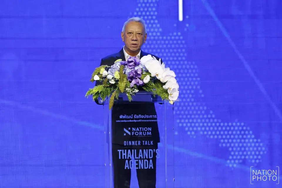 นายพิพัฒน์ รัชกิจประการ รองนายกรัฐมนตรีและรัฐมนตรีว่าการกระทรวงคมนาคม กล่าวปาฐกถาในงาน NATION FORUM x DINNER TALK : THAILAND'S AGENDA 2027