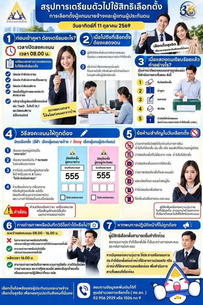 สรุปเลือกตั้งบอร์ดประกันสังคม 2569 วันที่ 11 ตุลาคม