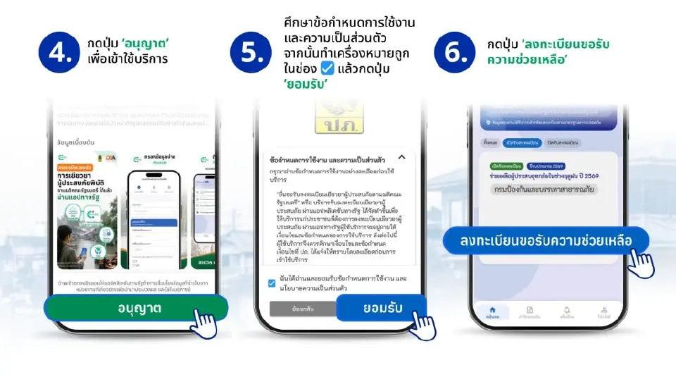 วิธีลงทะเบียนเยียวยาน้ำท่วม "ทางรัฐ"