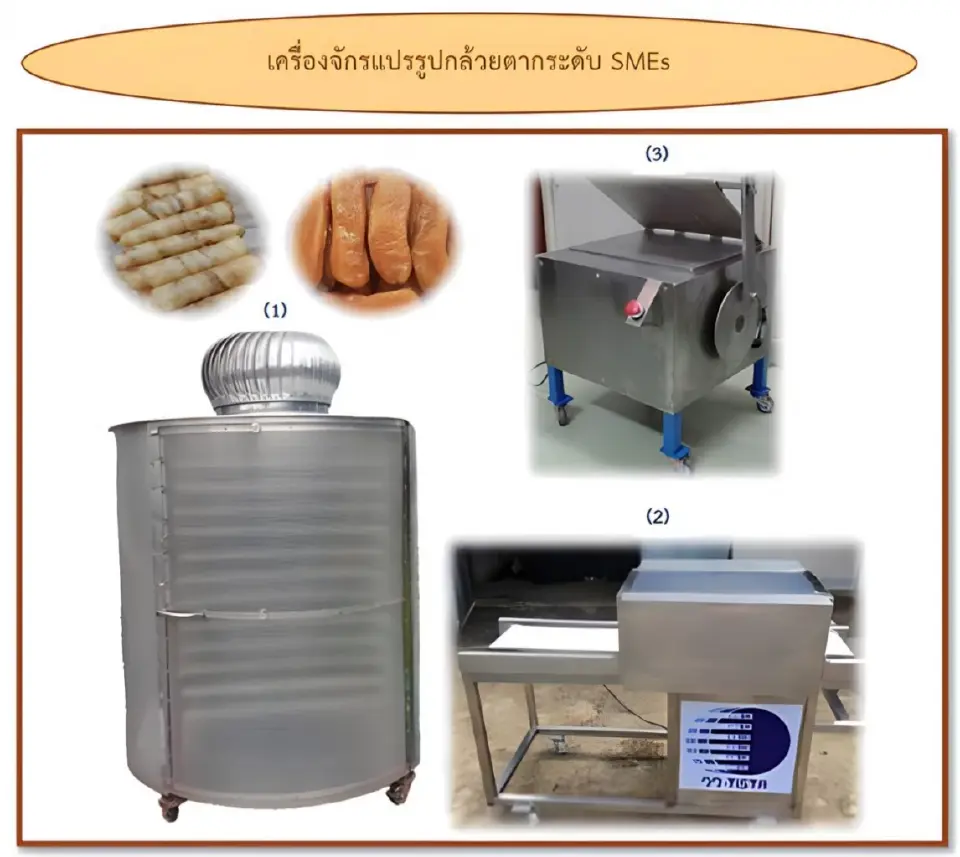 เครื่องแปรรูปกล้วยตาก วว. เปิดเทคโนโลยีอบ–แบน–ทับ สำหรับ SMEs
