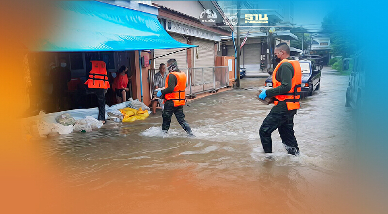 มวลน้ำทะลักท่วม"เทศบาลนครแม่สอด"แล้ว