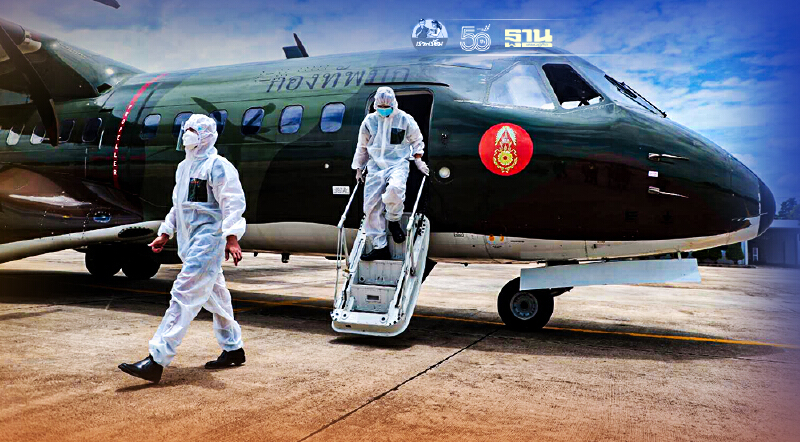 กองทัพบก จัดเครื่องบิน “บล.295” ส่งผู้ป่วยโควิด กลับบ้าน