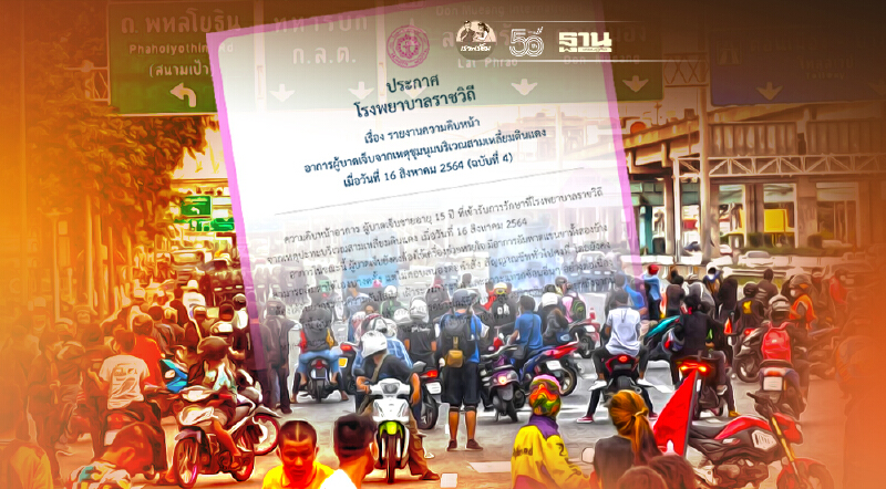 รพ.ราชวิถี อัพเดตอาการเหยื่อม็อบวัย 15 ปี  แขนขา อัมพาต -ไม่ตอบสนองคำสั่ง