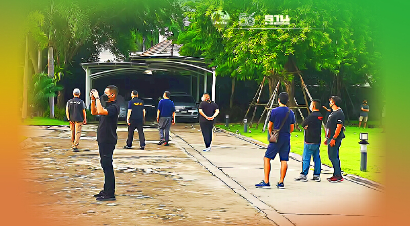 ตำรวจลุยค้นบ้าน 5 ไร่ “ผกก.โจ้” ไม่พบตัวเจอแต่รถหรู 13 คัน