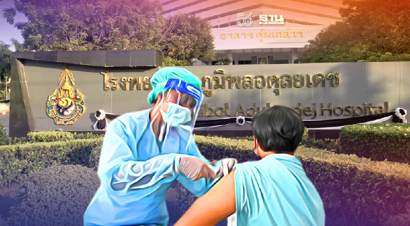 24 กันยายน 2564 วอล์คอินฉีดวัคซีนโควิดฟรีเข็มแรก ที่ รพ.ภูมิพลอดุลยเดช พอ.