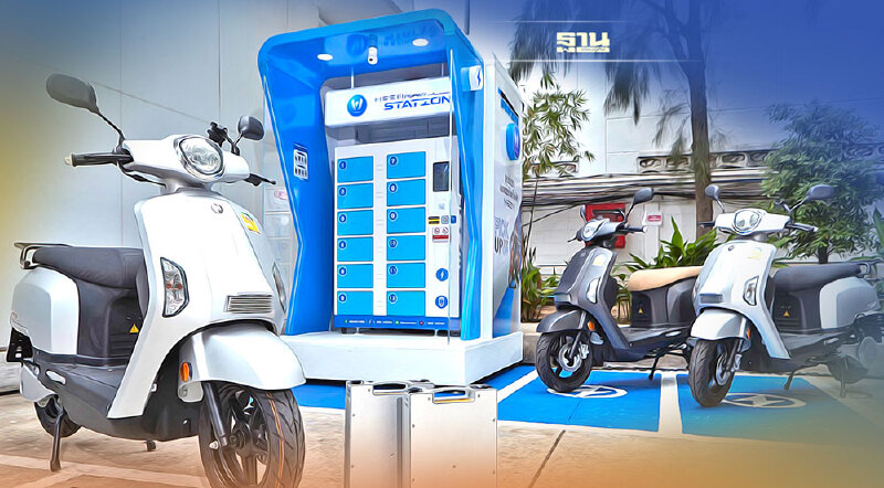 เอช เซม จับมือ ธ.กสิกรไทย ขยายสถานีเปลี่ยนแบตเตอรี่มอเตอร์ไซค์ EV