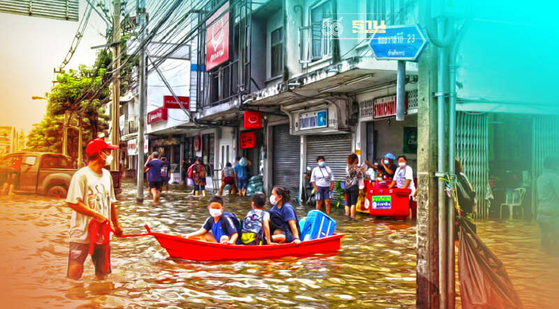 เปิดภาพน้ำท่วมเชิงสะพานซังฮี้ น้ำทะเลหนุนสูง ริมเจ้าพระยาวิกฤติ