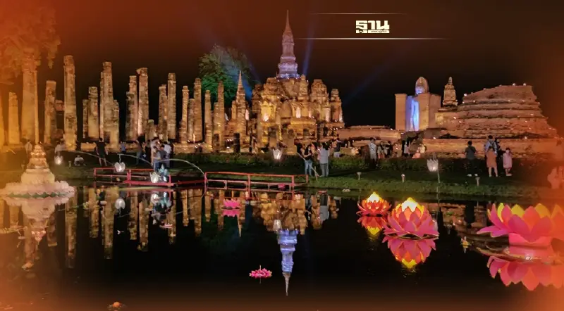 ลอยกระทงสุโขทัย คึกคัก  นักท่องเที่ยวแห่ร่วมงาน