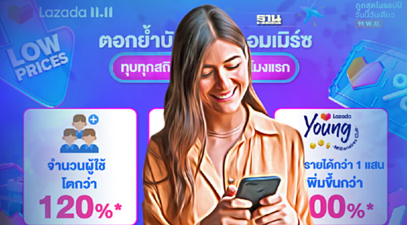 ถล่มช้อป “Lazada 11.11” ยอดขาย 2 ชั่วโมงแรกโตพรวด 200% ถล่มช้อป “Lazada 11.11” ยอดขาย 2 ชั่วโมงแรกโตพรวด 200%