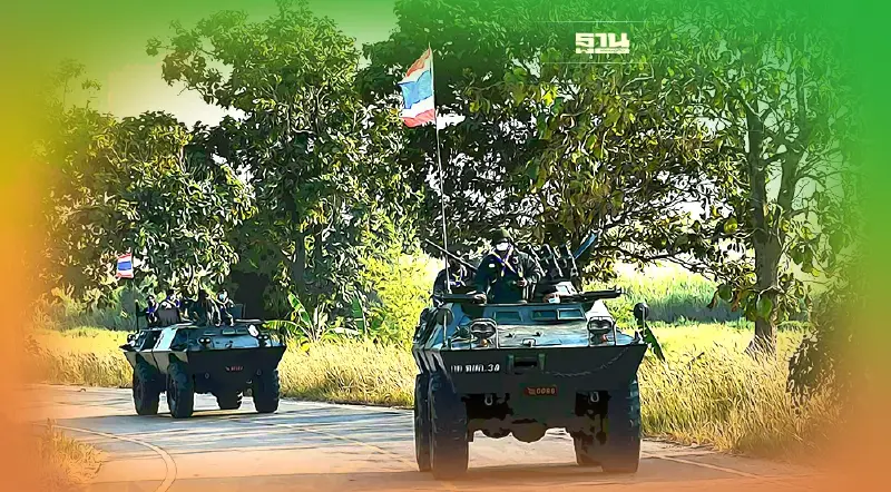 ชายแดนแม่สอดเดือด ตชด.ส่งรถลำเลียงหุ้มเกาะV-150ลาดตระเวนคุมเชิง