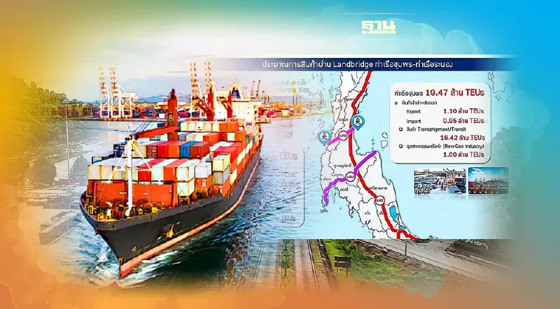 ปี 65 เร่งปิดดีล “แลนด์บริดจ์” 3แสนล้าน เชื่อมประตูการค้าแดนใต้