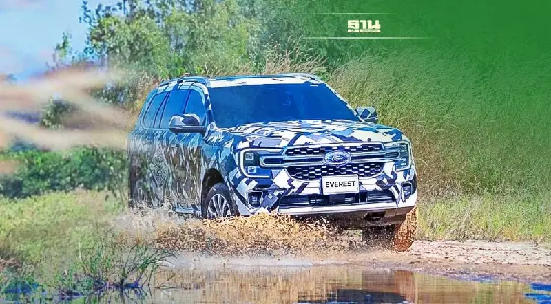Ford Everest 2022 เปิดตัวไตรมาสแรกปีหน้า ปล่อยทีเซอร์พรางตัววิ่งทดสอบในไทย