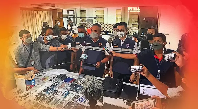 รวบแก๊งคอลเซ็นเตอร์จีน ซุกไทย ทำพนันออนไลน์ เงินหมุนเวียนกว่า 100 ล้าน