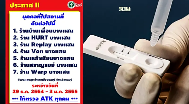 เช็คด่วน สสจ.ชลบุรี แจ้งพื้นที่เสี่ยงล่าสุด ใครไปรีบตรวจ ATK เช็คด่วน สสจ.ชลบุรี แจ้งพื้นที่เสี่ยงล่าสุด ใครไปรีบตรวจ ATK