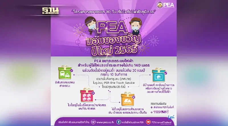 PEA มอบของขวัญปีใหม่ 2565 ให้ประชาชน PEA มอบของขวัญปีใหม่ 2565 ให้ประชาชน