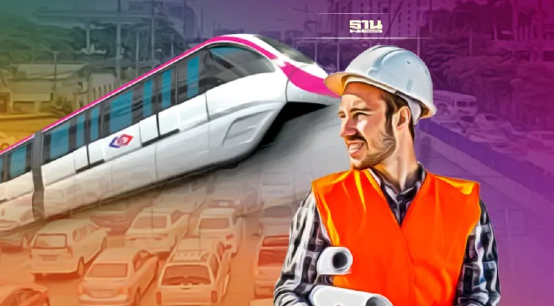 ปิดพื้นที่เวนคืนถนนแจ้งวัฒนะฝั่งขาเข้า สร้างรถไฟฟ้าสายสีชมพู