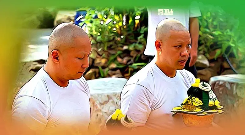 ปอ-โรเบิร์ต โกนหัวบวชพราหมณ์เเล้ว อุทิศให้ แตงโม นิดา