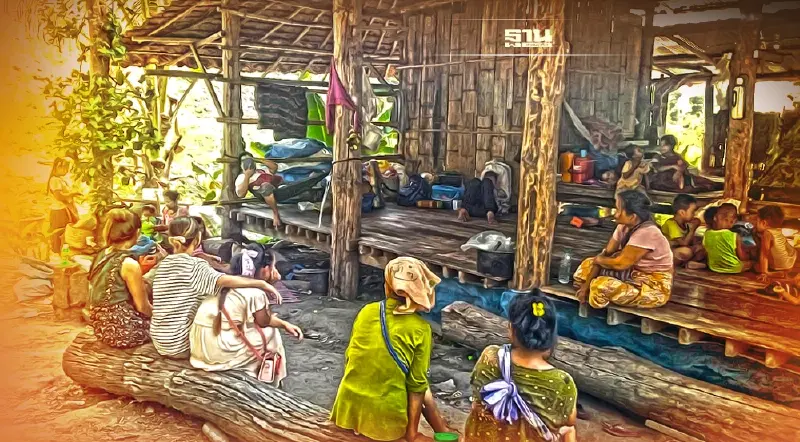 เมียนมาปะทะหนักกะเหรี่ยงชาวบ้าน158รายหนีตายข้ามชายแดนอุ้มผาง 