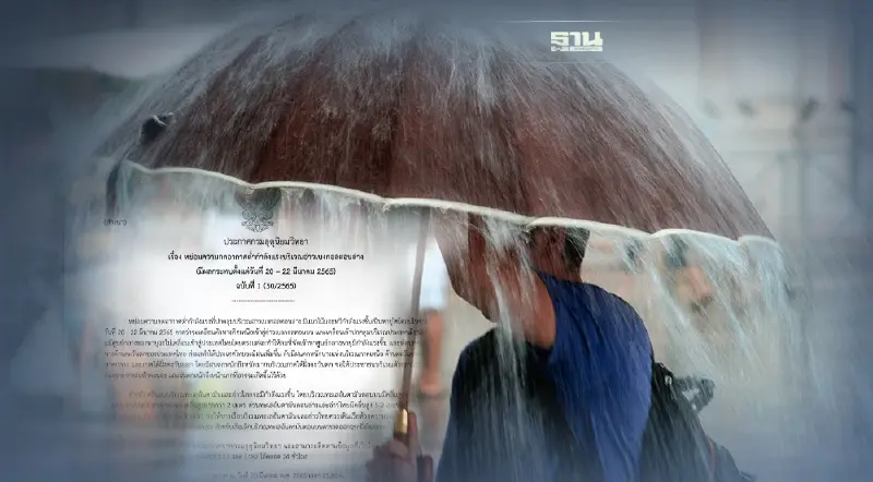 ประกาศกรมอุตุฯฉบับที่ 1 ภาคใต้ฝั่งตะวันตกระวัง"ฝนตกหนักถึงหนักมาก"