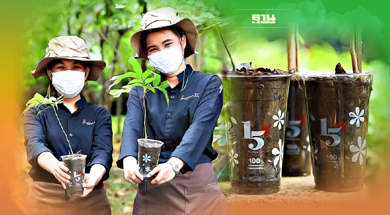“อินทนิล” ส่งมอบแก้วย่อยสลาย 1 ล้านใบ เปลี่ยนกาแฟเป็นต้นไม้สู่ผืนป่า