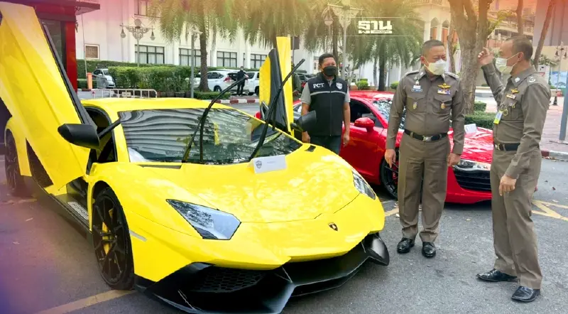 ตำรวจยึดรถหรูลัมโปร์กินีคันละ 50 ล้านเครือข่ายเว็บพนันออนไลน์ “Gimi88”