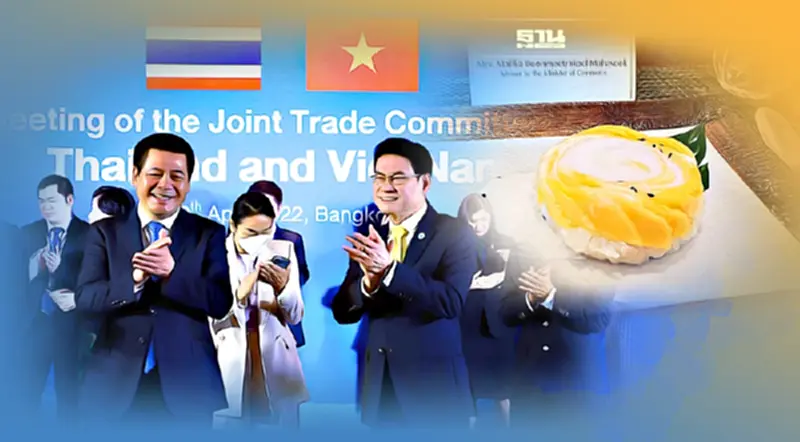 “ข้าวเหนียวมะม่วง” สุดปัง จุรินทร์ ยกเสิร์ฟ รัฐมนตรีเวียดนามหลังประชุมJTC “ข้าวเหนียวมะม่วง” สุดปัง จุรินทร์ ยกเสิร์ฟ รัฐมนตรีเวียดนามหลังประชุมJTC