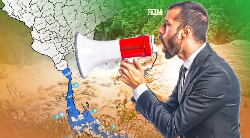 เตือน ประจวบฯ -14 จังหวัดภาคใต้ ระวังน้ำท่วมฉับพลัน 7- 10 พ.ค.65 นี้