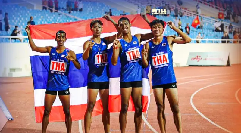 ทีมลมกรดไทยป้องกันแชมป์พร้อมทุบสถิติซีเกมส์ วิ่งผลัด 4 x100