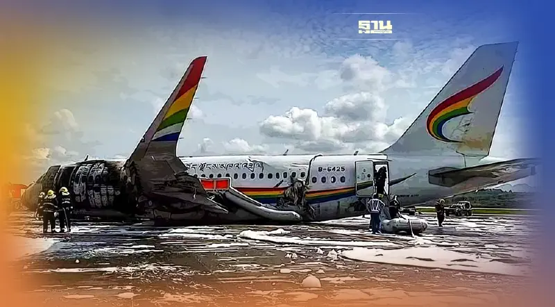 ระทึก!ไฟไหม้เครื่องบิน ทิเบต แอร์ไลน์ ไถลออกจากรันเวย์สนามบินจีน(มีคลิป)