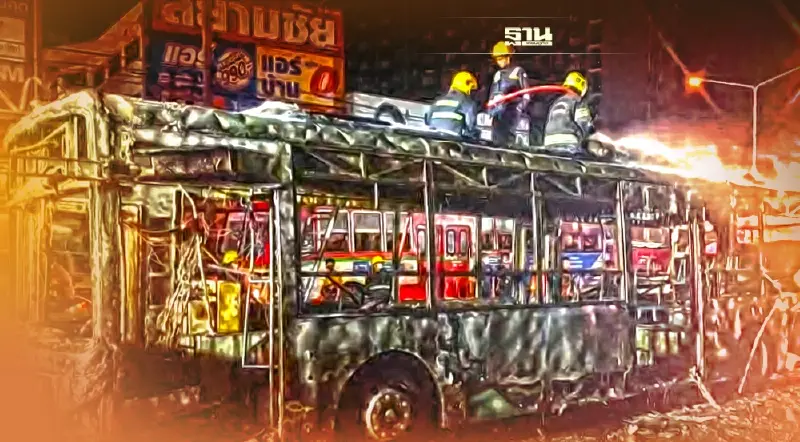 ขสมก.เปิดสาเหตุ รถโดยสารสาย 522 ไฟไหม้ยกคัน