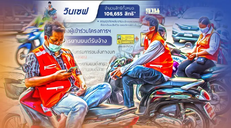 วินเซฟ รัฐช่วยค่าน้ำมันเบนซินจักรยานยนต์สาธารณะ ยืนยันสิทธิ  5 พ.ค. เช็คเลย