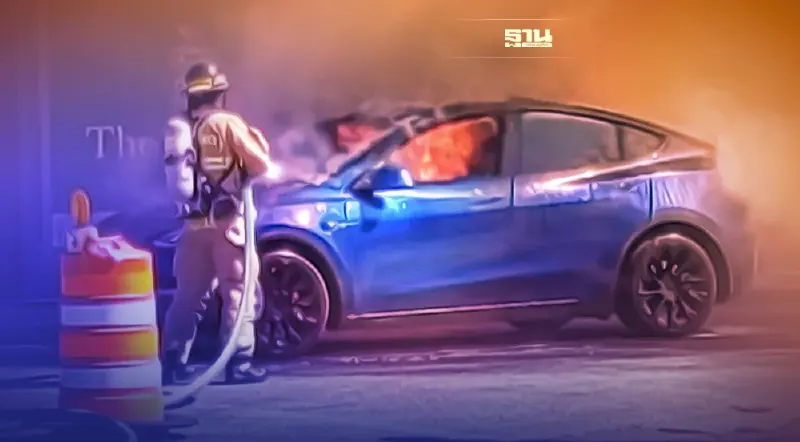 ระทึก! “เทสลา” ระบบขัดข้องไฟลุกท่วม คนขับทุบกระจกหนีตายหวุดหวิด