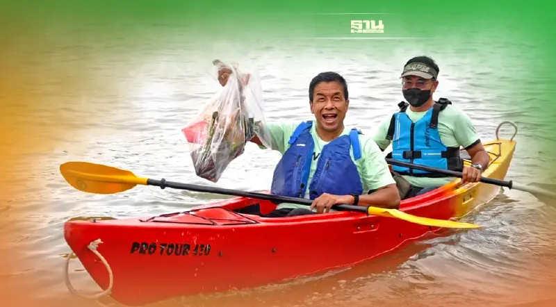 ชัชชาติพายเรือเก็บขยะเจ้าพระยา-ปลูกต้นไม้ ปลุกจิตสำนึกวันสิ่งแวดล้อมโลก
