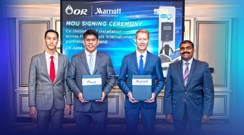 โออาร์ ผนึก แมริออท อินเตอร์เนชั่นแนล ขยาย EV Station PluZ ร.ร.-รีสอร์ท 30 แห่ง