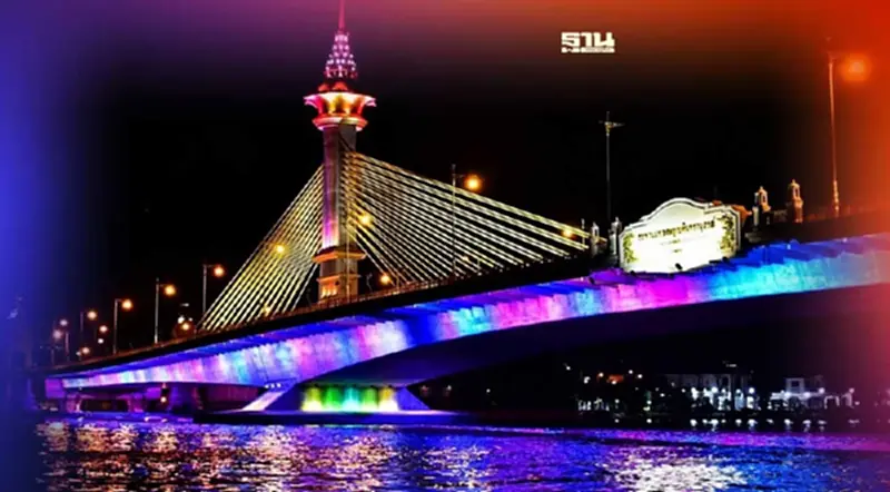 สะพานข้ามแม่น้ำเจ้าพระยา ประดับไฟ ดูได้ถึงวันไหน เปิด ปิด กี่โมง สะพานข้ามแม่น้ำเจ้าพระยา ประดับไฟ ดูได้ถึงวันไหน เปิด ปิด กี่โมง