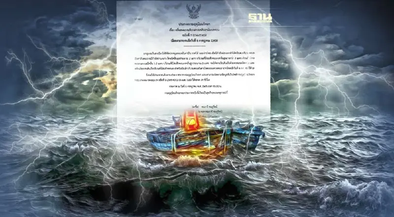 ประกาศกรมอุตุฯฉบับ 7 ทะเลอันดามันตอนบนคลื่นลมแรง เรือเล็กงดออกจากฝั่ง