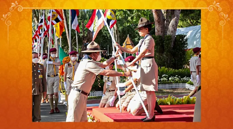 พระราชทานธงคณะลูกเสือแห่งชาติในวันคล้ายวันสถาปนาลูกเสือแห่งชาติ พระราชทานธงคณะลูกเสือแห่งชาติในวันคล้ายวันสถาปนาลูกเสือแห่งชาติ