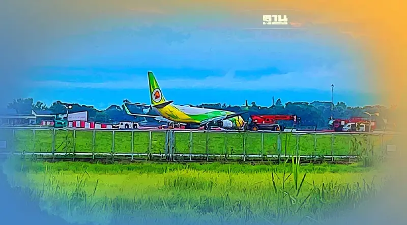 ลากโบอิ้งนกแอร์มาอยู่รันเวย์แล้ว เชียงรายเฮวันนี้น่าถึงหลุมจอด     