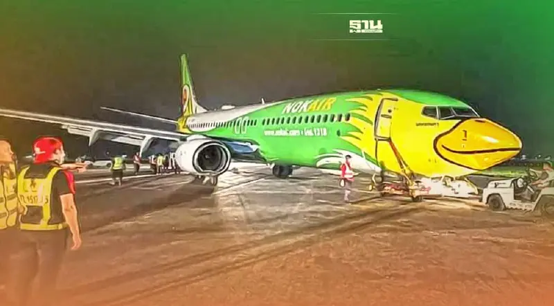 กู้เครื่องบิน "นกแอร์"ไถลออกนอกรันเวย์สำเร็จแล้ว
