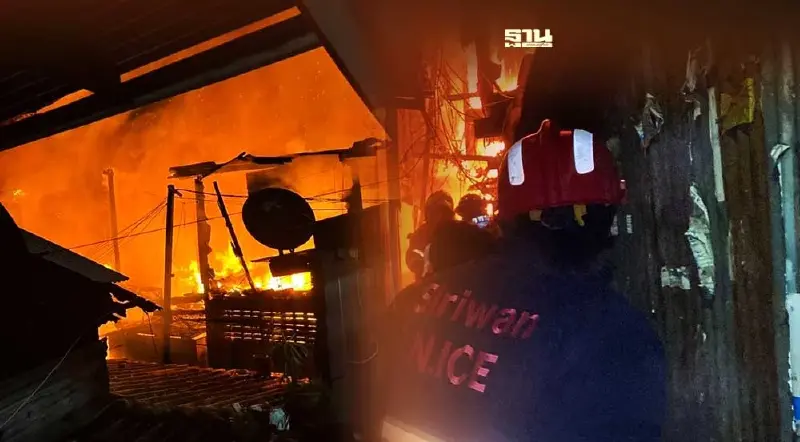 ด่วน! เกิดเหตุเพลิงไหม้ชุมชนกุหลาบแดง ย่านบ่อนไก่