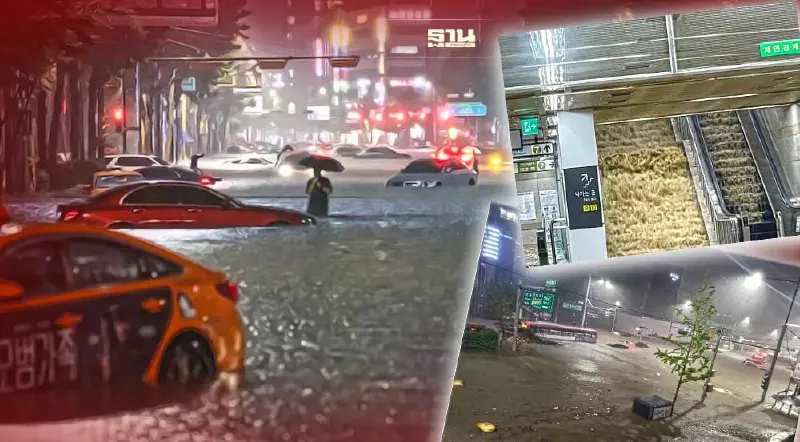 ประมวลภาพกรุงโซลอัมพาต น้ำท่วมฉับพลัน หลังฝนถล่มหนักสุดในรอบ 80 ปี