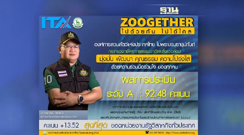 องค์การสวนสัตว์ฯ คว้าผลประเมิน ITA ภาครัฐ ระดับ A 