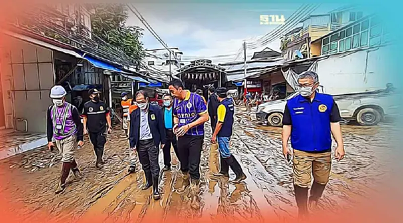 น้ำท่วมตลาดสายลมจอย แม่สาย ระดับน้ำลดลง ระดมล้างทำความสะอาด น้ำท่วมตลาดสายลมจอย แม่สาย ระดับน้ำลดลง ระดมล้างทำความสะอาด