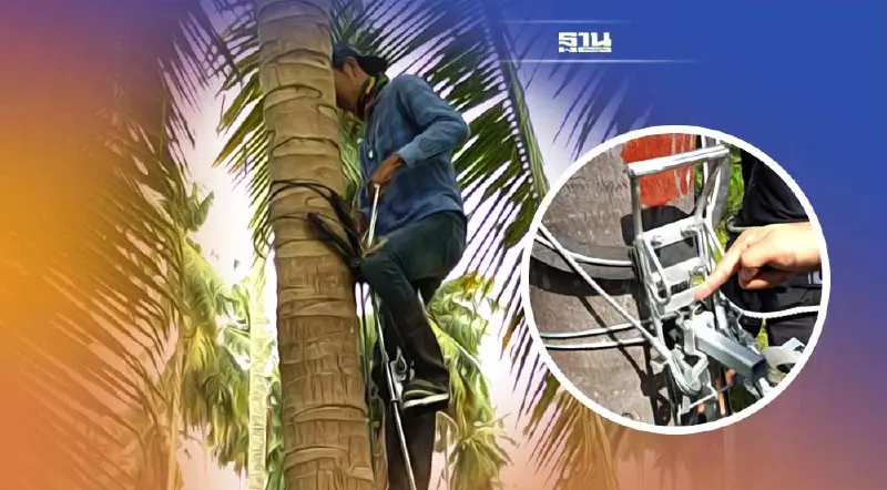 เจ๋ง “เครื่องปีนมะพร้าว” มีระบบล็อกความปลอดภัยใช้แทนแรงงานลิง